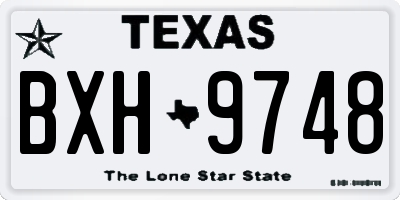 TX license plate BXH9748
