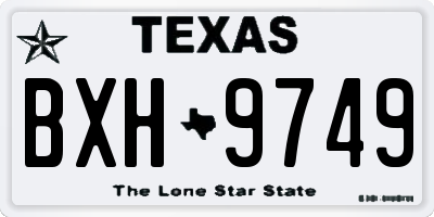 TX license plate BXH9749