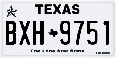 TX license plate BXH9751