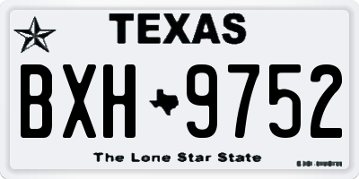TX license plate BXH9752