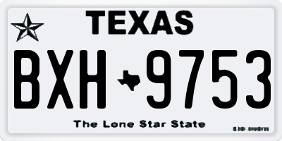 TX license plate BXH9753