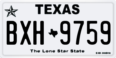 TX license plate BXH9759