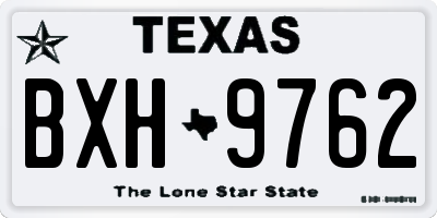 TX license plate BXH9762