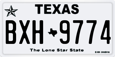 TX license plate BXH9774