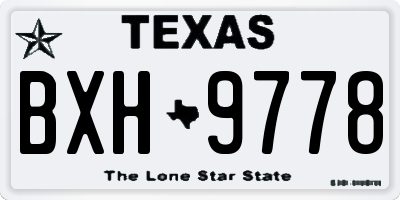 TX license plate BXH9778