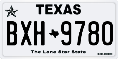 TX license plate BXH9780
