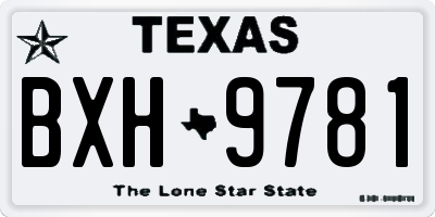 TX license plate BXH9781