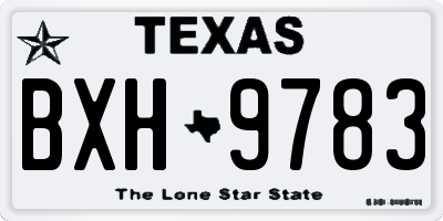 TX license plate BXH9783