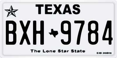 TX license plate BXH9784