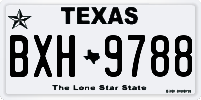 TX license plate BXH9788
