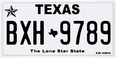 TX license plate BXH9789