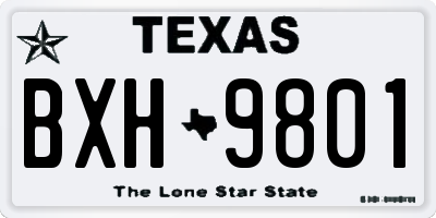 TX license plate BXH9801