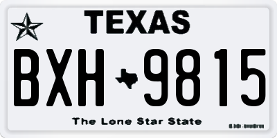 TX license plate BXH9815