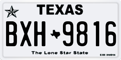 TX license plate BXH9816