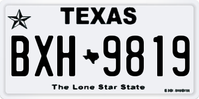 TX license plate BXH9819