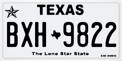 TX license plate BXH9822