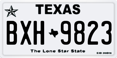 TX license plate BXH9823