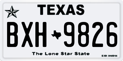 TX license plate BXH9826