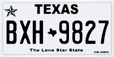 TX license plate BXH9827
