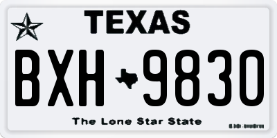 TX license plate BXH9830