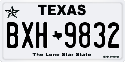 TX license plate BXH9832