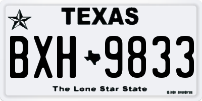 TX license plate BXH9833