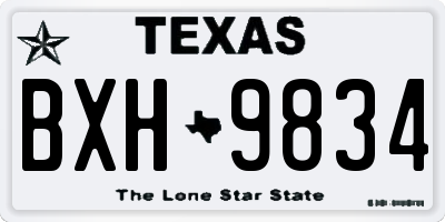 TX license plate BXH9834