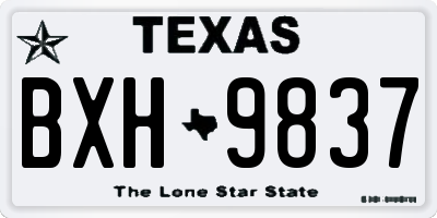 TX license plate BXH9837