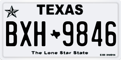 TX license plate BXH9846
