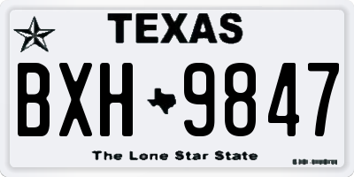 TX license plate BXH9847