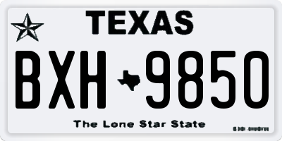 TX license plate BXH9850