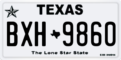 TX license plate BXH9860