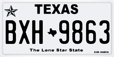 TX license plate BXH9863