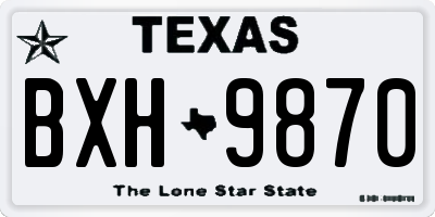 TX license plate BXH9870