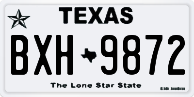 TX license plate BXH9872