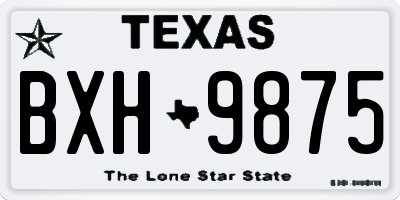 TX license plate BXH9875