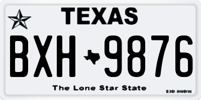 TX license plate BXH9876