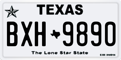 TX license plate BXH9890