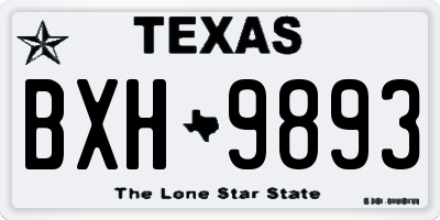 TX license plate BXH9893