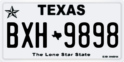 TX license plate BXH9898