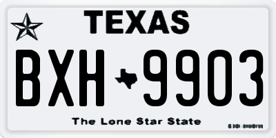 TX license plate BXH9903