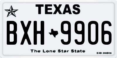 TX license plate BXH9906