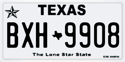 TX license plate BXH9908
