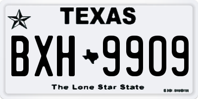 TX license plate BXH9909