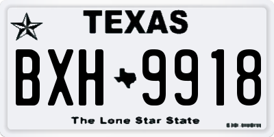 TX license plate BXH9918