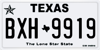 TX license plate BXH9919