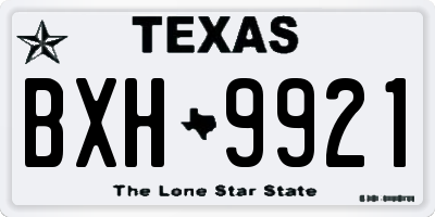 TX license plate BXH9921