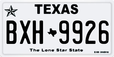 TX license plate BXH9926