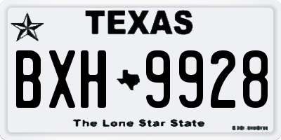 TX license plate BXH9928