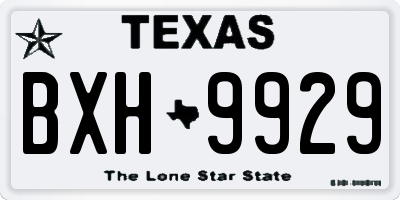 TX license plate BXH9929